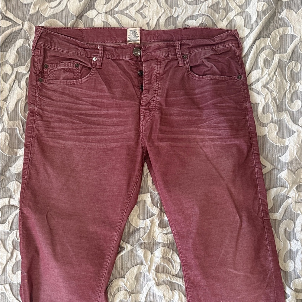 True Religion Men's Maroon Chinos